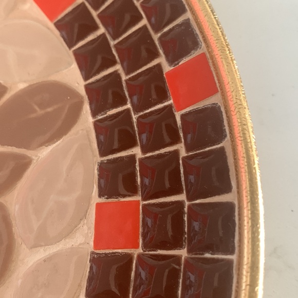 Wonderfully mid century modern mosaic tile plate Made in Japan - Picture 4 of 6